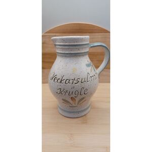 Vintage German Handarbeit Salt Glaze Pitcher "Neckarsulm Krugle" .5L Wine Jug
